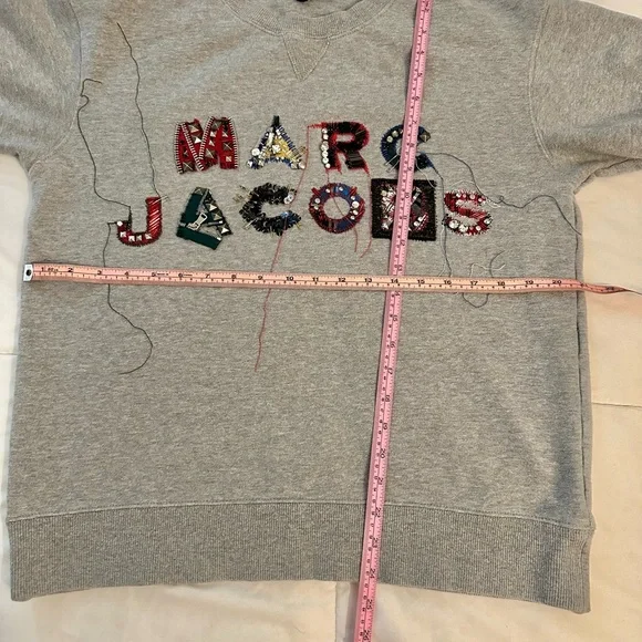 Marc Jacobs Gray Crewneck Sweater with Graphic Design - Picture 9 of 12